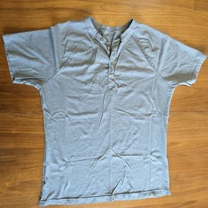 Pistol Lake short sleeved Henley, large, grey